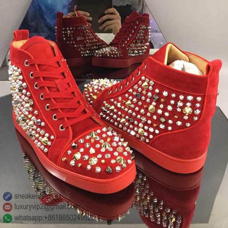 CHRISTIAN LOUBOUTIN UNISEX HIGH SNEAKERS CHINA RED D8010380